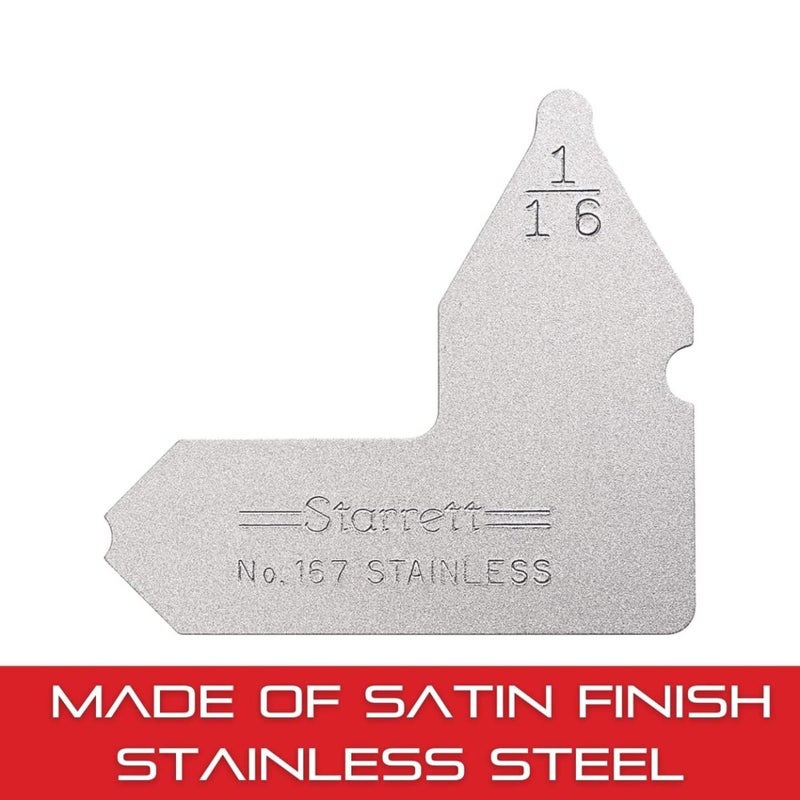 Starrett Individual Radius Gage for Both Convex and Concave Radii - Ideal for Carpenters and Constructions - Stainless Steel, 1/16" Radius Gage, Inch Reading - 167-1/16 - Image 5