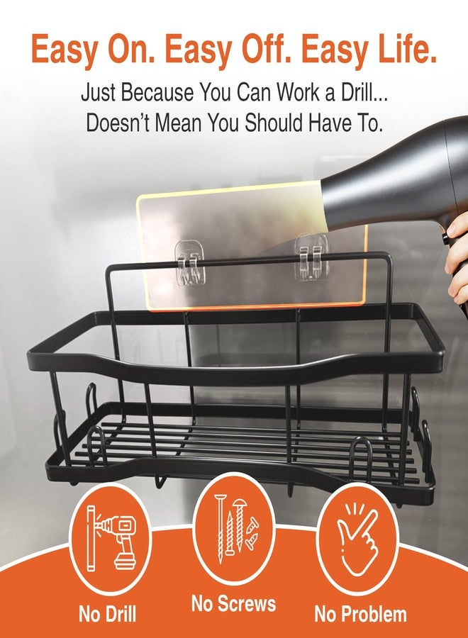 Tribal Cooking Shower Caddy Bathroom Shelves, The Athena Silken 4 Set, 40LB Capacity, Adhesive Tape No Drill - Rustproof -Gorgeous Powder Coated 304 Stainless Steel Shower Organizer for kitchen & Home Decor - Black - Image 4