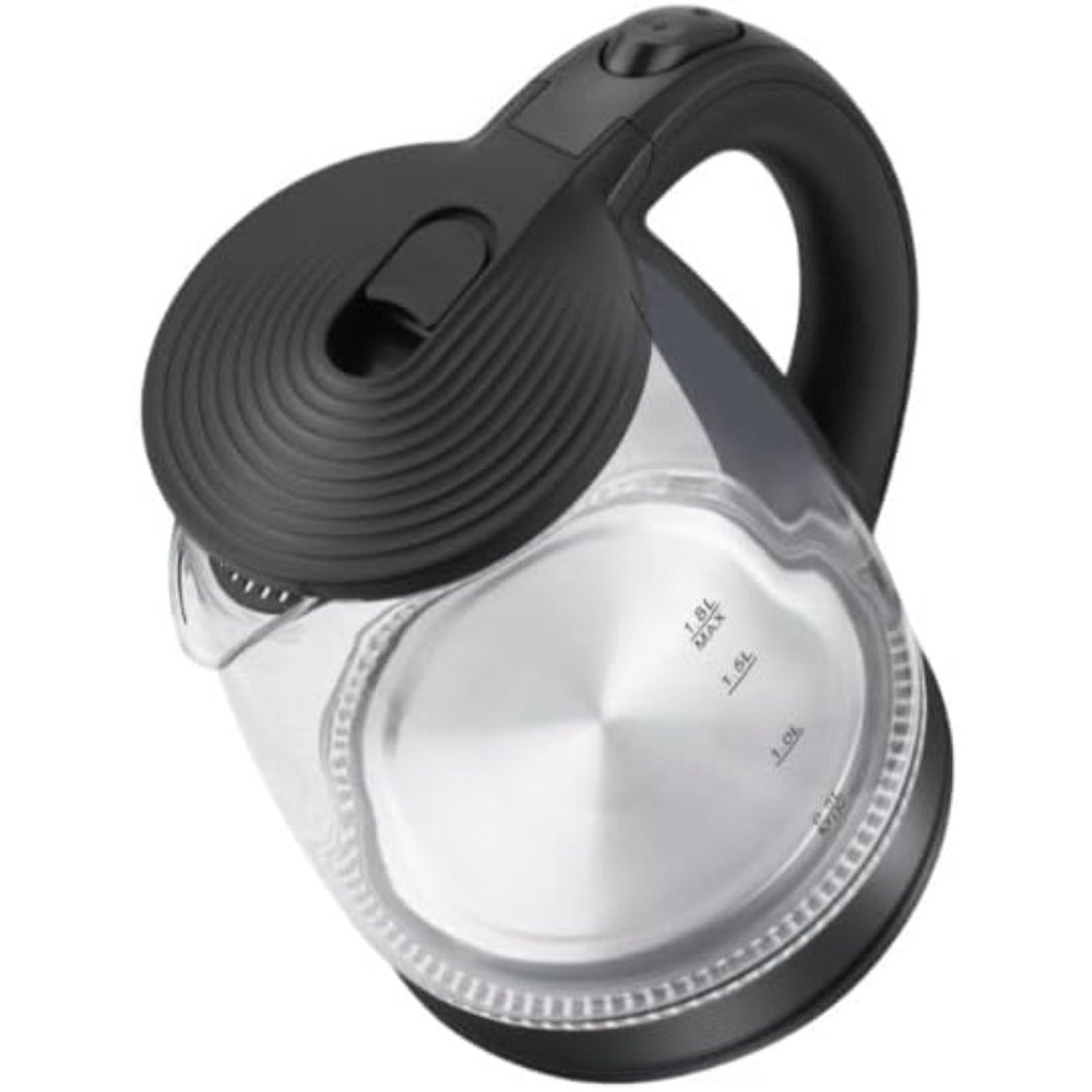 1.8 Liters Borosilicate Glass Electric Kettle 1500W 3 Pin, Fast Boiling Auto Shut Off Boil-Dry Protection Stainless Steel Filter BPA Free Hot Water Boiler