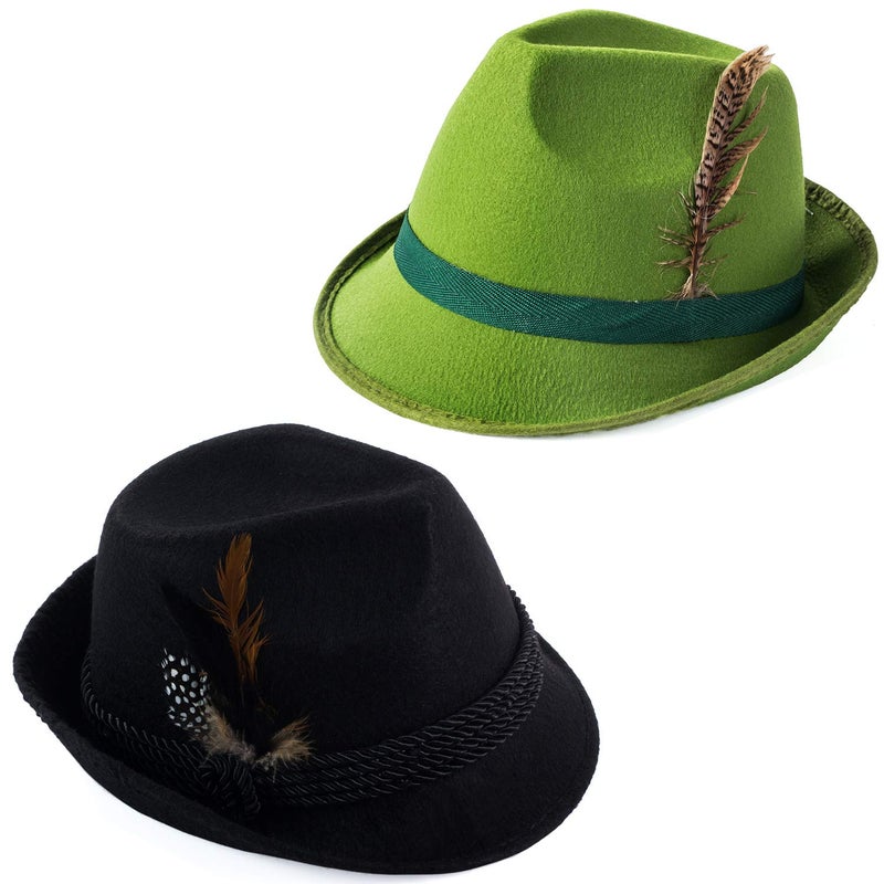 Tigerdoe Oktoberfest Hats - German Alpine Hat - Bavarian Hat with Feather (2 Pack) - Image 1