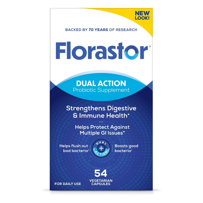 Florastor Probiotics for Digestive and Immune Health 54 Capsules Probiotics for Women Men Helps Flush Out Bad Bacteria Boosts The Good with Our Strain Saccharomyces Boulardii Packaging May Vary