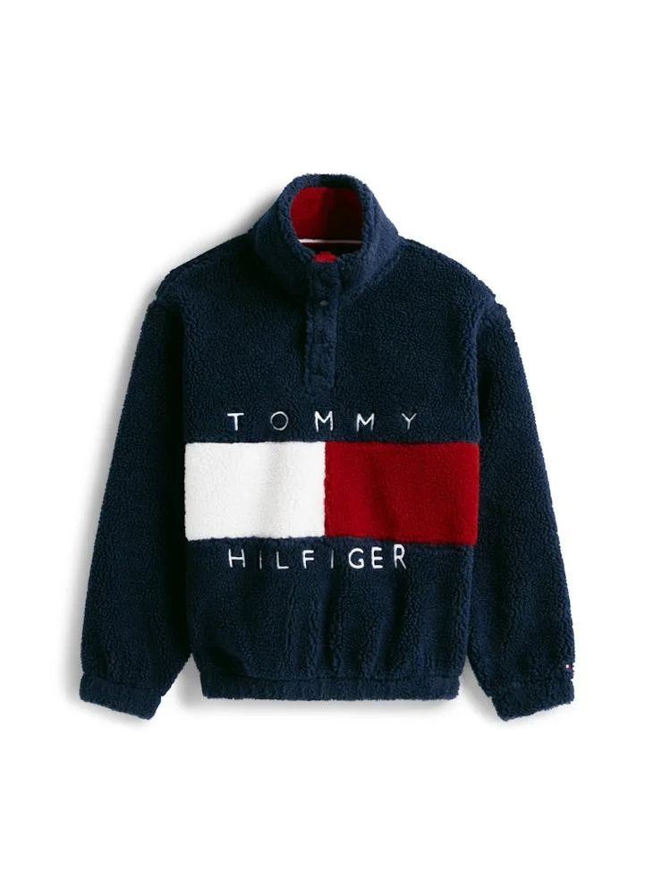 Tommy Hilfiger Dark Night Navy Youth Heritage Flag Fleece Sweatshirt for Men | Best Price UAE