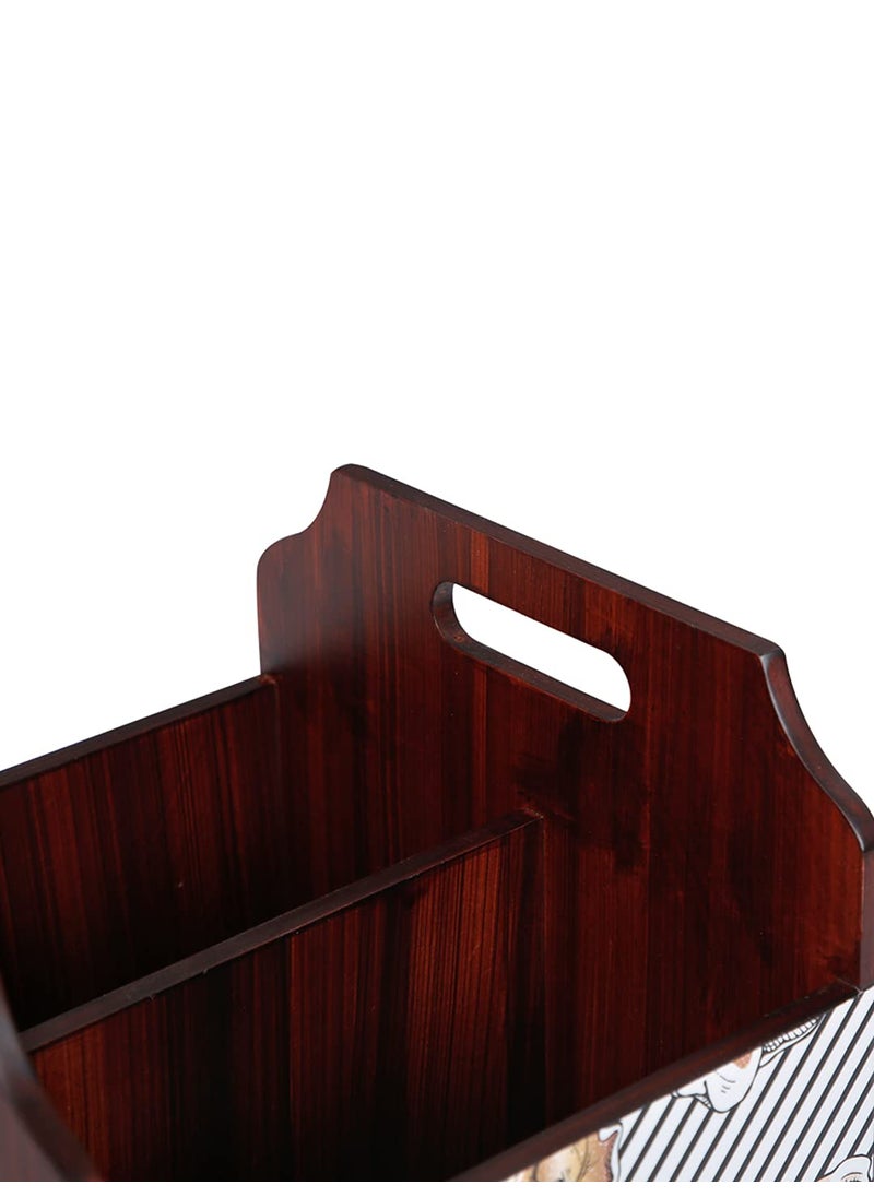 Reinvention Factory Reinvention Factory Geometric Flower MDF Wooden Rosewood Finish Magazine HoldersNewspaper Organiser  - Image 3
