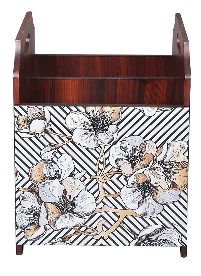Reinvention Factory Reinvention Factory Geometric Flower MDF Wooden Rosewood Finish Magazine HoldersNewspaper Organiser  - Image 5