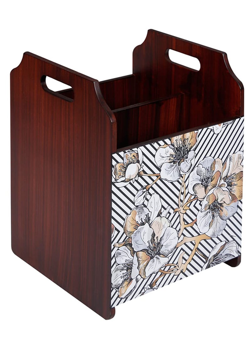 Reinvention Factory Reinvention Factory Geometric Flower MDF Wooden Rosewood Finish Magazine HoldersNewspaper Organiser  - Image 2