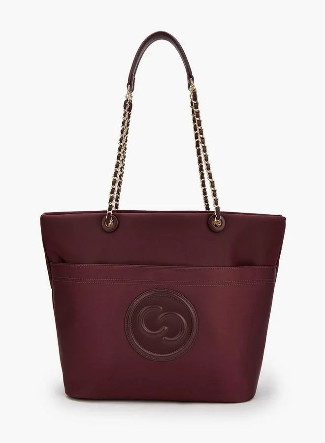Logo Embossed School Tote Bag With Zip Closure - 31x16x31 CM