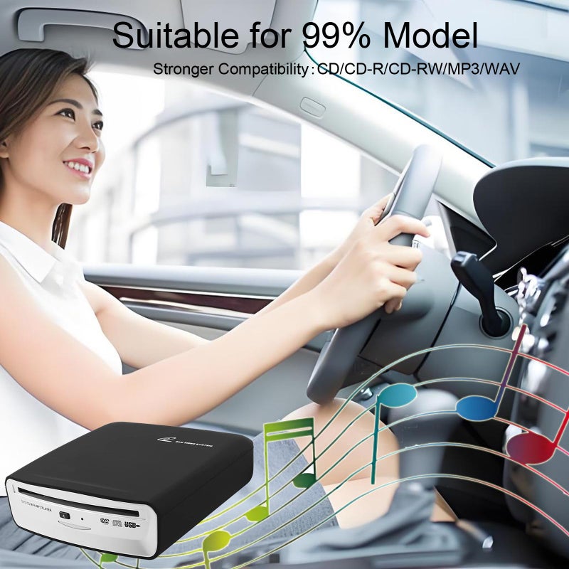 OAUW Portable CD Player for Car with Bluetooth and USB Connection,USB External Universal Cars CD Player for Car Audio Systems/TV/MacBook pro/Laptops Desktops/Bluetooth Speaker with Plug and Play - Image 5