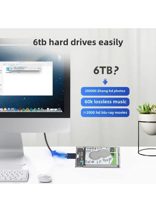 صندوق القرص الصلب المحمول الفائق 2.5 بوصة ميكانيكي صلب Ssd Universal Notebook خارجي USB3.0 Box-اللون: 【طراز سبائك الألومنيوم type-c3.1】 5 جيجابايت في الثانية + كابل 2 في 1 - Image 5