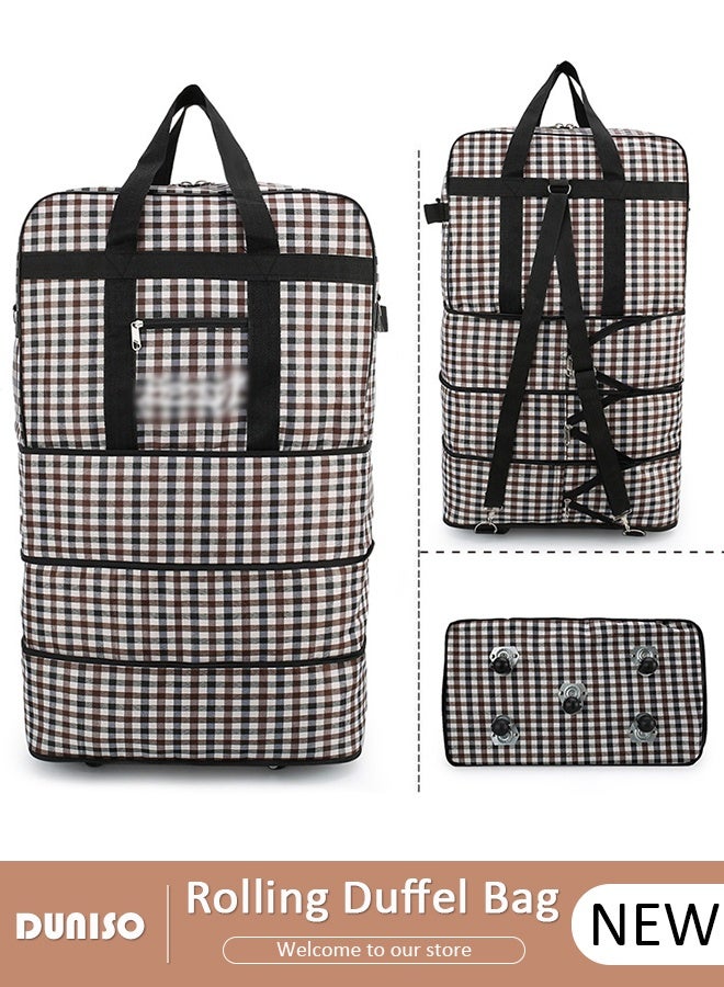DUNISO Rolling Duffel Bag with Wheels Waterproof Travel Oxford Fabric Luggage Bag Expandable Foldable Durable Travel Duffel Bag for Men Women - Image 1
