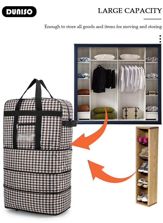 DUNISO Rolling Duffel Bag with Wheels Waterproof Travel Oxford Fabric Luggage Bag Expandable Foldable Durable Travel Duffel Bag for Men Women - Image 5