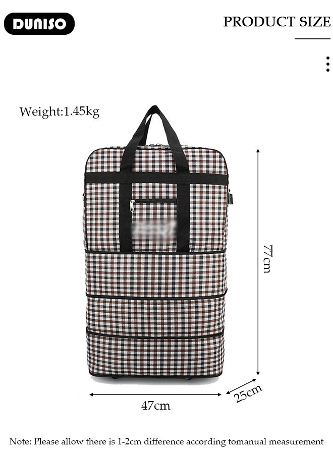 DUNISO Rolling Duffel Bag with Wheels Waterproof Travel Oxford Fabric Luggage Bag Expandable Foldable Durable Travel Duffel Bag for Men Women - Image 2