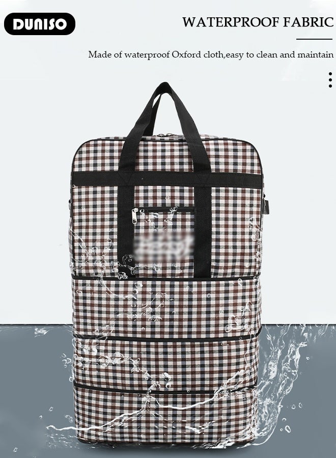 DUNISO Rolling Duffel Bag with Wheels Waterproof Travel Oxford Fabric Luggage Bag Expandable Foldable Durable Travel Duffel Bag for Men Women - Image 3