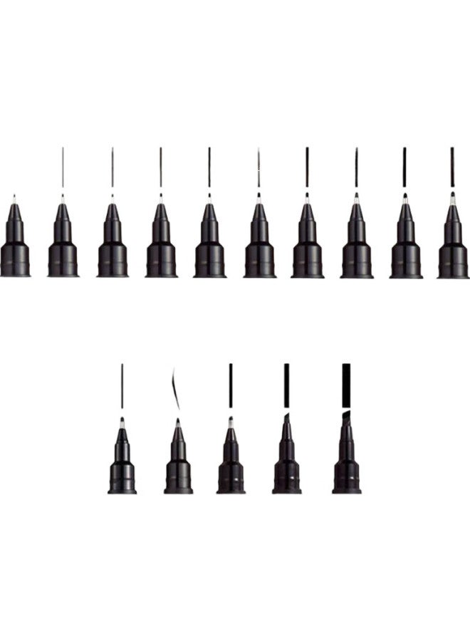 Uni قلم رسم ذو رأس إبرة مائي من يوني ميتسوبيشي (يوني) ، قلم تصميم فنون الكوميديا Pin-200 ، أسود ، مجموعة مكونة من 3 قطع - Image 1