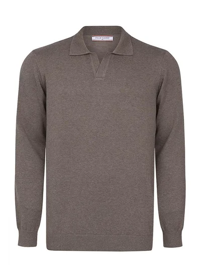 FELIX HARDY Pullover with Polo Collar - Buttonless