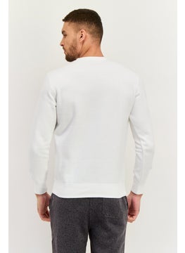 Champion Men Sportswear Fit Long Sleeves Outdoor Sweatshirt, White  - Image 3