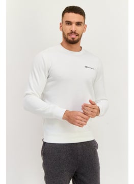 Champion Men Sportswear Fit Long Sleeves Outdoor Sweatshirt, White  - Image 1