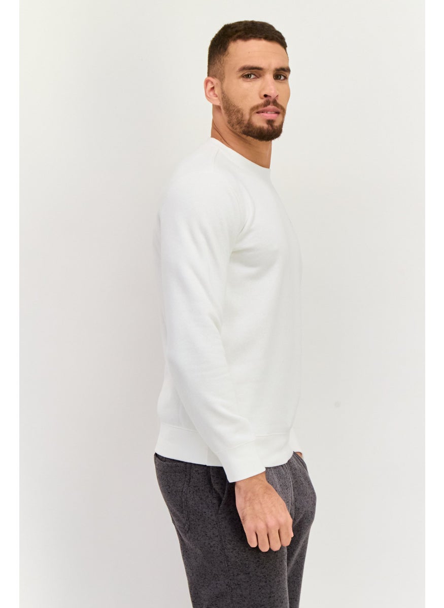 Champion Men Sportswear Fit Long Sleeves Outdoor Sweatshirt, White  - Image 2