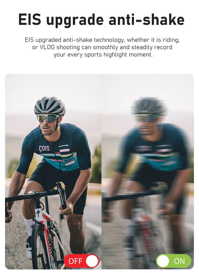 New 6K Action camera, 170° ultra-wide angle, 30 meters waterproof 2.0+1.4 inch dual-color screen, with 32GB memory card, with remote control and accessories, WiFi interconnection EIS anti-shake and anti-vibration DV camera, VLOG, cycling, travel, car camera