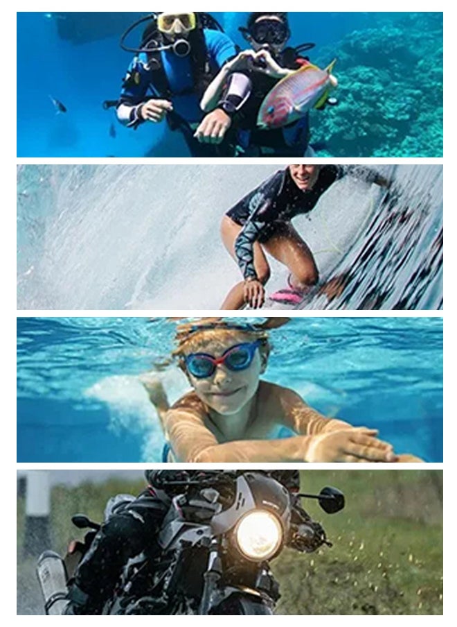 New 6K Action camera, 170° ultra-wide angle, 30 meters waterproof 2.0+1.4 inch dual-color screen, with 32GB memory card, with remote control and accessories, WiFi interconnection EIS anti-shake and anti-vibration DV camera, VLOG, cycling, travel, car camera