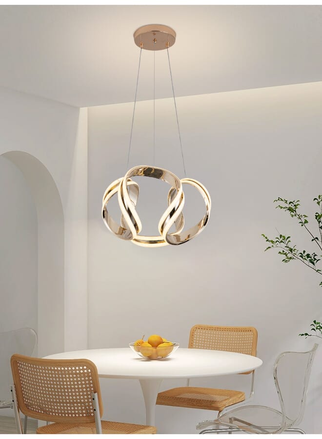 بيست باور ثريا فردي LED حديثة 8023-GD مصباح ليد معلق للإضاءة الداخلية مع ثلاثة مستويات إضاءة قابلة للتعتيم، اختيار مثالي لغرف المعيشة أو مناطق تناول الطعام أو غرف النوم - Image 1