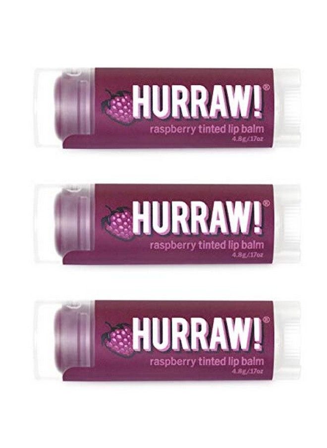 Hurraw! بلسم الشفاه الملون بالتوت الأحمر، عبوة من 3 قطع: (لون التوت الشفاف) عضوي معتمد، نباتي، خالٍ من القسوة والغلوتين. مكونات طبيعية 100% من نونجمو. خالٍ من زبدة الشيا وفول الصويا والنخيل. صنع في الولايات المتحدة الأمريكية  - Image 1