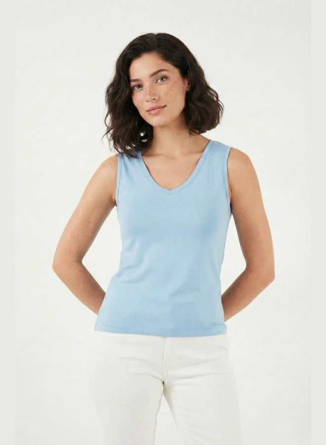 Lela Lela Thick Strapped V-Neck Blouse Women's Blouse 5864384