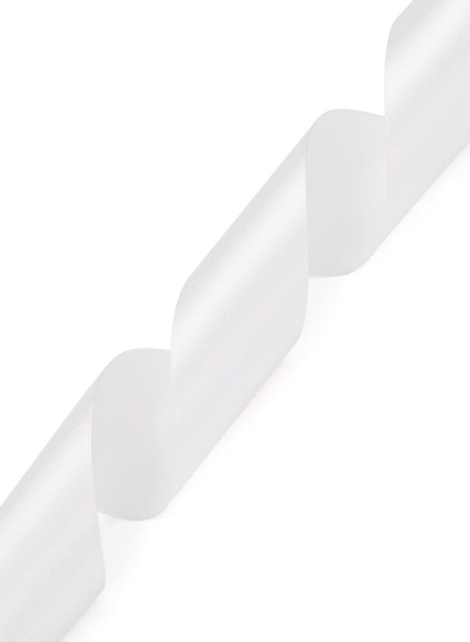 Nsilu 25 Yards 1-1/2 inches Wide Satin Ribbon Suitable for Wedding, Party and Gift Box Packaging Ribbon (White, 1-1/2" - Image 3