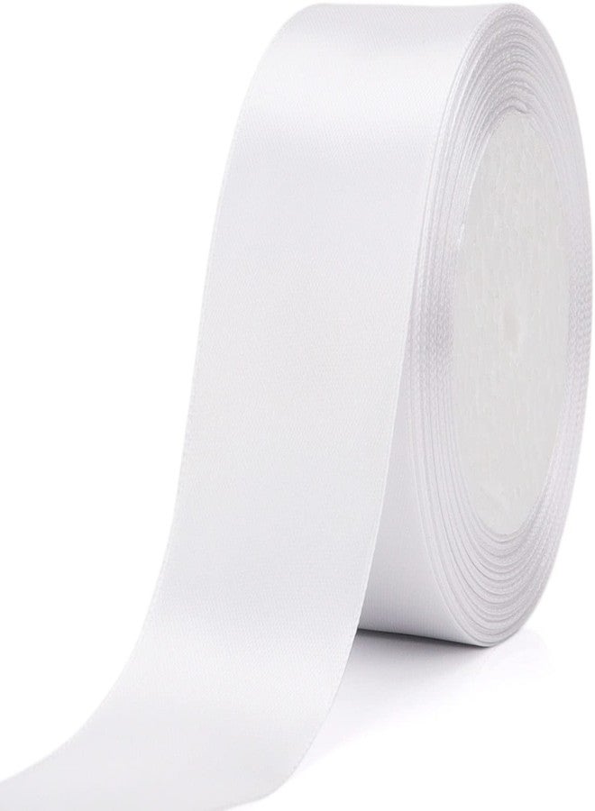 Nsilu 25 Yards 1-1/2 inches Wide Satin Ribbon Suitable for Wedding, Party and Gift Box Packaging Ribbon (White, 1-1/2" - Image 2