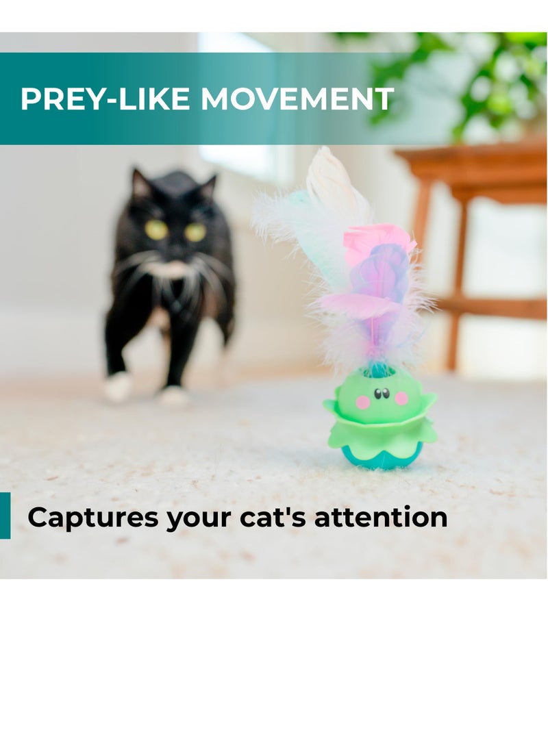 Motion Activated Cat Feather Toy, Automatic Cat Toy Smart Tumbler Cat Toy with Silicone Tail Chirping Motion Cat Toy Motion Activated Tumbler Cat Toy for Exercise u0026 Boredom | Moving Cat Toy - Image 5
