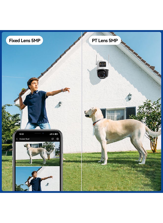 IMOU - 3K Outdoor Camera 10MP Security Camera 3K& 3K Wireless Camera, Dual-Lens Camera Outdoor,CCTV Camera for Home, Wireless Camera 5MP Fixed lens& 5MP PT lens, Cruiser Dual 10MP - Image 1