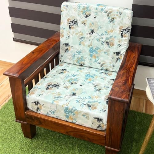 FABANE Stretchable Spandex Printed Sofa Slipcovers - Pack of 10 Sofa Seat Covers for Living Rooms, Couches, Wooden Sofas and Offices (Sea Green Floral) - Image 5