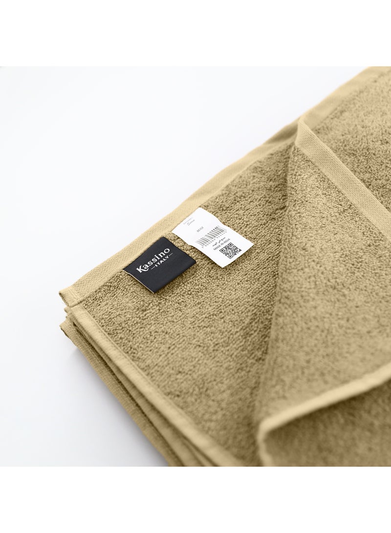 KASSINO Kassino Jumbo Bath Sheet (2 Pack, 90x180 cm) - 540 GSM Large Bath Towel,100% Combed Cotton, Soft & Quick-Dry Oversized Towels, Highly Absorbent, Double Stitched Hotel Quality Towels | Beige  - Image 4