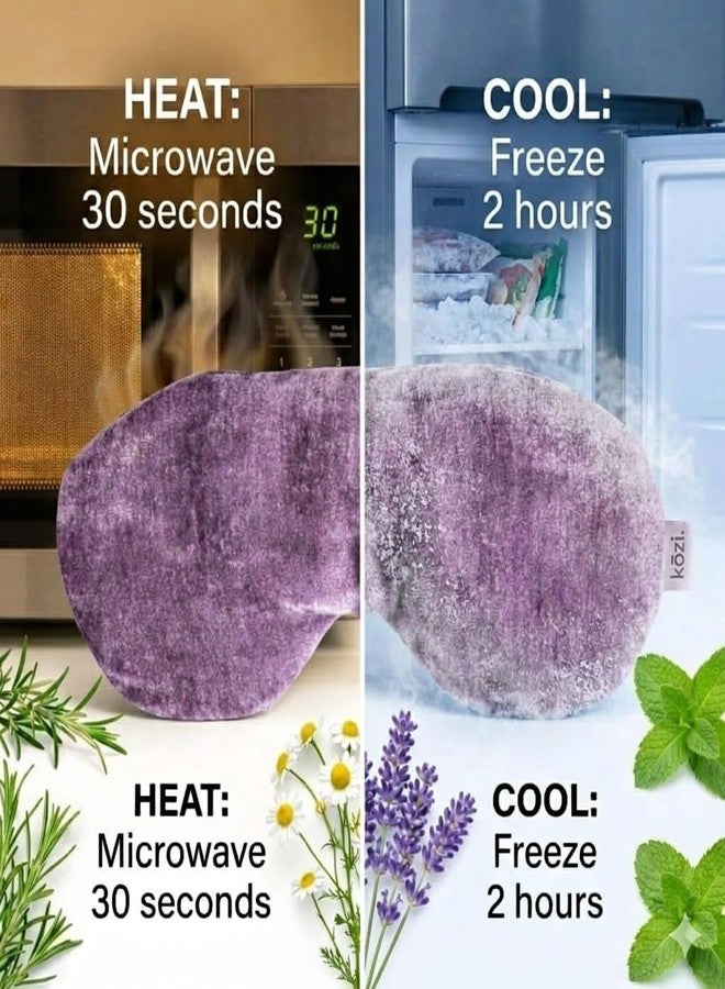 Kozi Weighted Eye Pillow for Relaxation & Sleep | Lavender & Flaxseed Aromatherapy Eye Mask | Microwavable Hot & Cold Compress for Yoga, Meditation, Spa | Sleeping Mask Gift for Women (Amethyst - Image 5