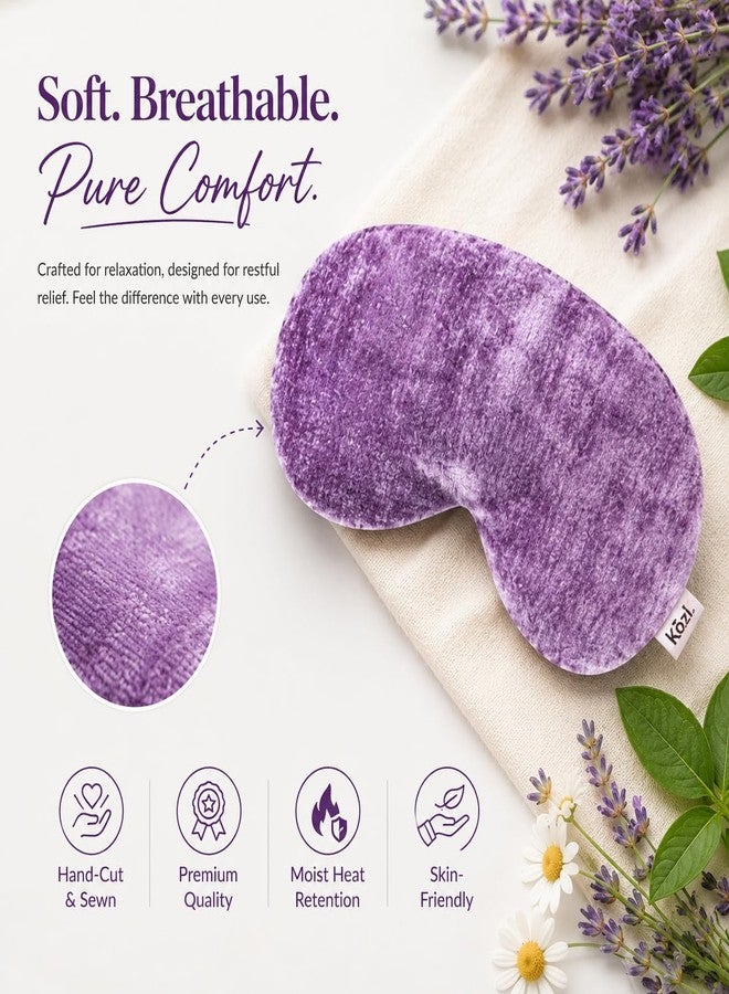 Kozi Weighted Eye Pillow for Relaxation & Sleep | Lavender & Flaxseed Aromatherapy Eye Mask | Microwavable Hot & Cold Compress for Yoga, Meditation, Spa | Sleeping Mask Gift for Women (Amethyst - Image 4