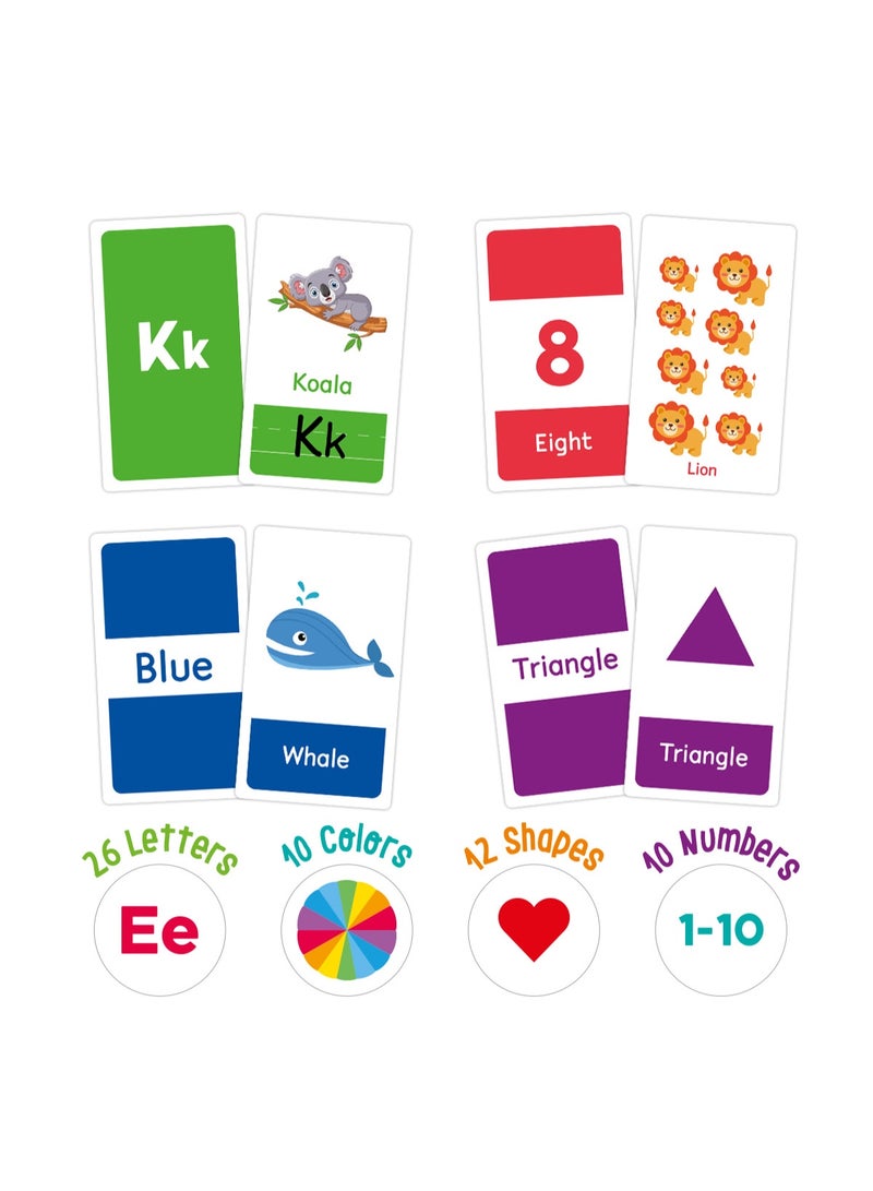 58 Alphabet Flash Cards - Learn Colors Numbers Shapes ABC Letters - Toddler Kids Learning Educational Toys Preschoolers Flashcards - Image 5
