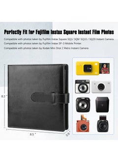 Veicevol 192 Pockets Photo Album For Fujifilm Instax Square Sq1 Sq6 Sq10 Sq20 Instant Camera Fujifilm Instax Sp 3 Mobile Printer Extra Large Picture Albums For Fujifilm Instax Square Instant Film Black  - Image 2