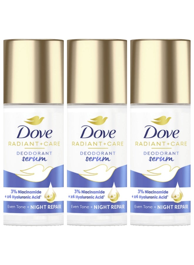 Dove Radiant + Care Deodorant Serum Roll-on Even Tone Night Repair 45 ML 3 Pcs - Image 1
