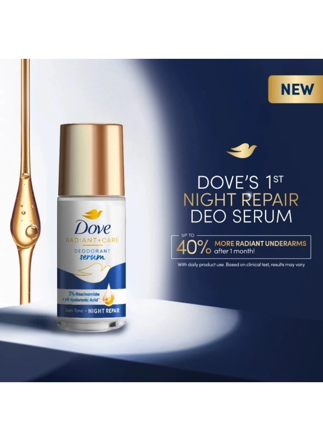 Dove Radiant + Care Deodorant Serum Roll-on Even Tone Night Repair 45 ML 3 Pcs - Image 3