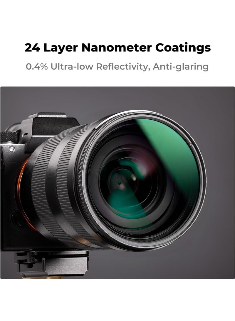 K&F Concept 62MM Polarising Filter Circular Polarizing CPL, Ultra Definiton 24 Layers Multi Coated, with Lens Cap Cleaning Cloth (Nano-D Series)  - Image 2