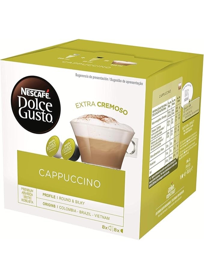 Dolce Gusto Nescafe Dolce Gusto Cappuccino Extra Cremoso (16 Pods, 8 Cups)  - Image 1