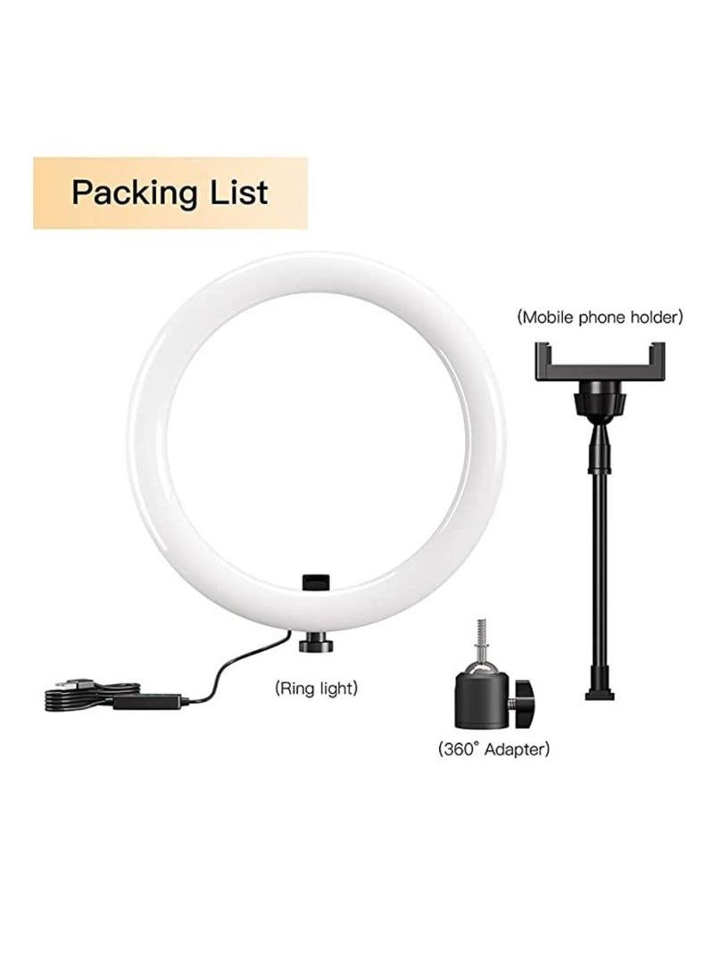 Led Selfie Ring Light With Stand Led Camera Light With Cell Phone Holder 8 Inch With Stand - Image 2