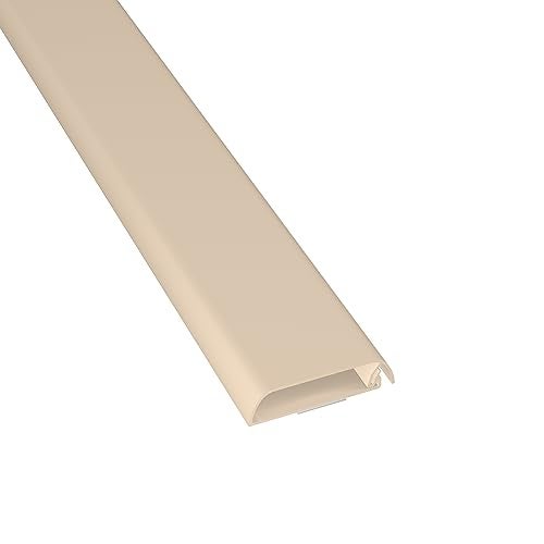 D-Line TV Wall Mount Cord Hider, Hide Mounted TV Cables, Wire Covers, Self Adhesive Cover for Cords, Paintable, Low Profile, Seamless Cable Raceway - 2.36in W x 0.59in H x 15.7in L - Beige - Image 1