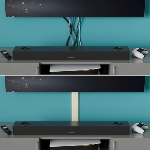 D-Line TV Wall Mount Cord Hider, Hide Mounted TV Cables, Wire Covers, Self Adhesive Cover for Cords, Paintable, Low Profile, Seamless Cable Raceway - 2.36in W x 0.59in H x 15.7in L - Beige - Image 5