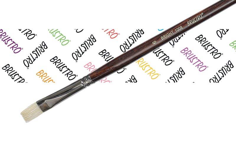 Brustro Artists Bristlewhite Bright Brush Series 1008 - Brush No. 6, Chungking Hog Bristle | Ideal for Oil, Acrylic Painting on Paper, Canvas, Fine Art Students and Professionals - Image 5