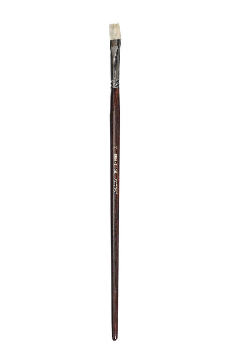 Brustro Artists Bristlewhite Bright Brush Series 1008 - Brush No. 6, Chungking Hog Bristle | Ideal for Oil, Acrylic Painting on Paper, Canvas, Fine Art Students and Professionals - Image 2
