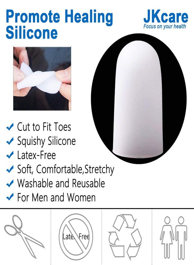 JKcare 10 Pack Big Toe Caps Protectors, Gel Toe Covers - Cushion for Corns, Calluses, Blister, Ingrown Toenail and Reduce Friction - Image 3