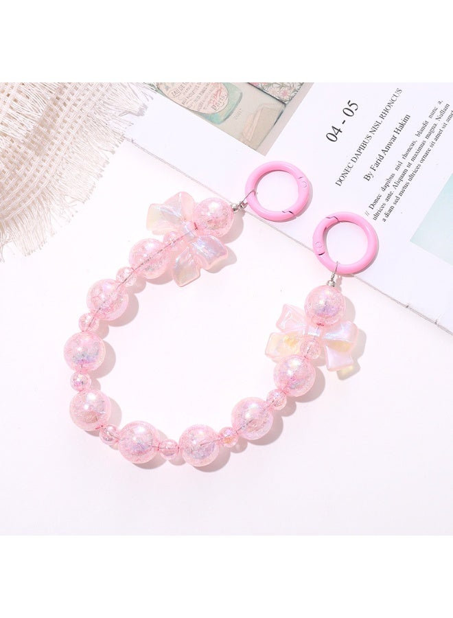 NIBEMINENT Phone Charm/ Chain Strap for Women Girls, Crack String Cell Phone Case Lanyard Wrist Strap，K2022/Pink