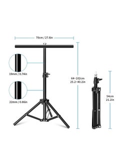 Selens Photography Backdrop Stand 30 Inches Small T Shape Support Light Stands Mini Holder for Photo Studio Tabletop Desktop Background Paper, T-Shape Background Support Stand Crossbar with 2 Clamps  - Image 3