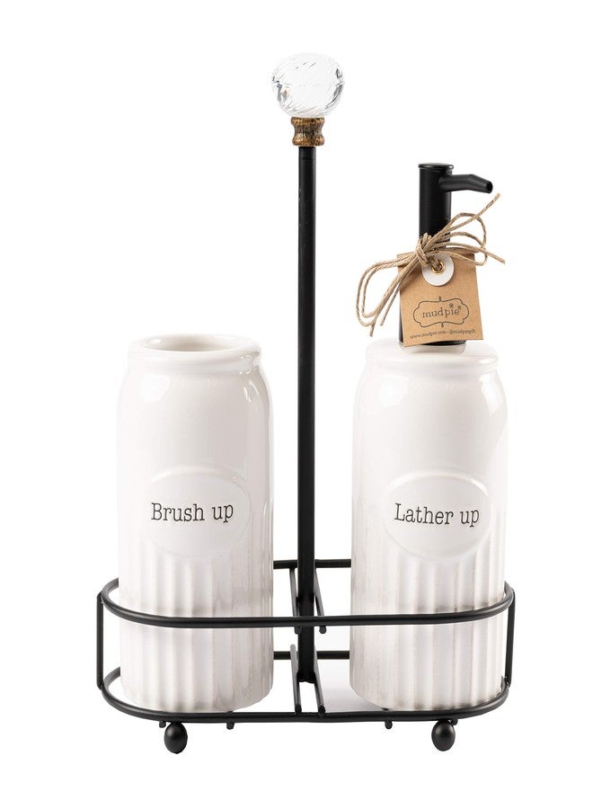 Mud Pie Toothbrush and Soap Knob Caddy Set - Image 2