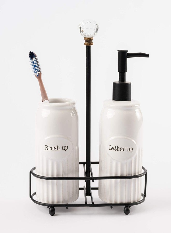 Mud Pie Toothbrush and Soap Knob Caddy Set - Image 5